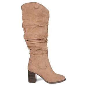 Journee Women's Knee High Western Taupe Boot Size 5.5 NWOB